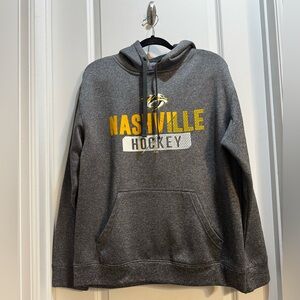 Champion Nashville Hockey Predators Gray Hoodie Med (38-40) Front Slide Pockets
